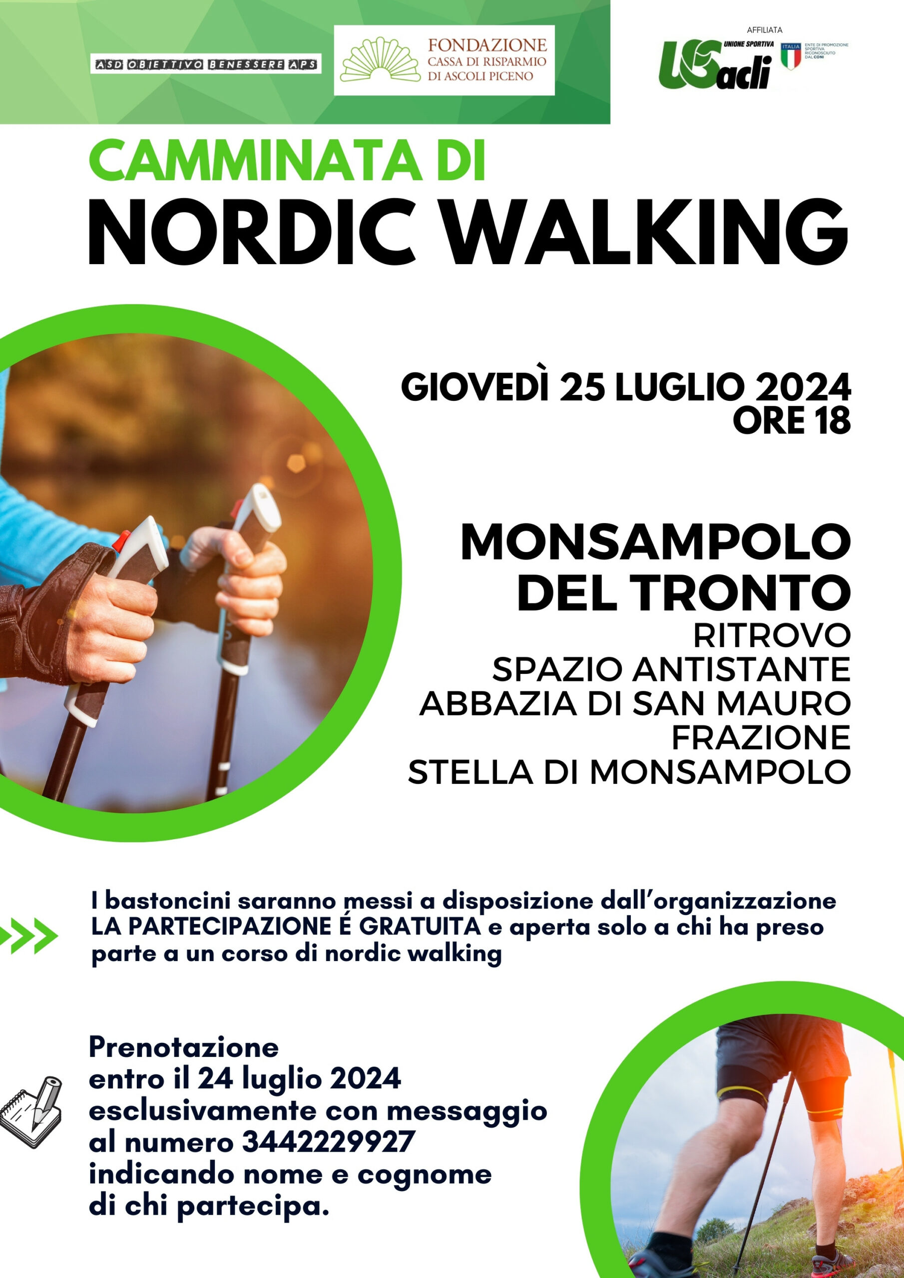 monsampolo: camminata di nordic walking 