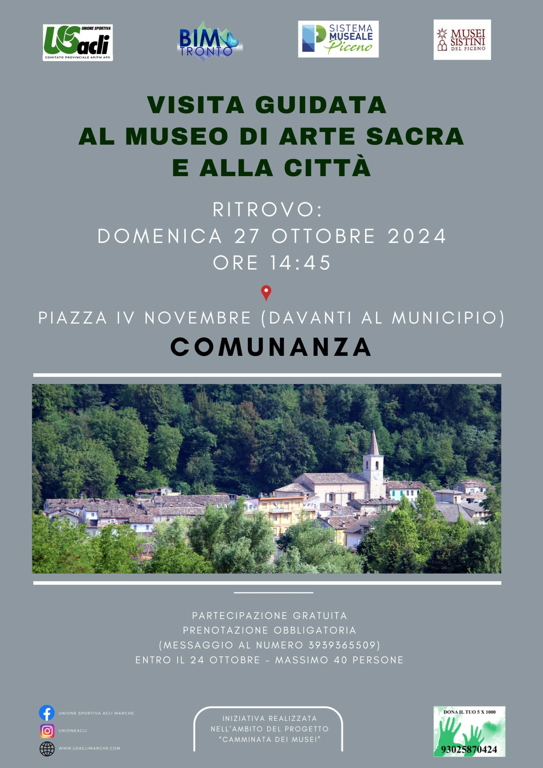 Camminata dei Musei a Comunanza: Un Evento da Non Perdere il 27 Ottobre

