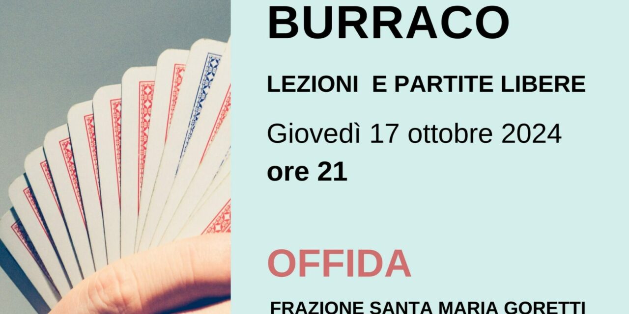 LEZIONI E PARTITE LIBERE DI BURRACO