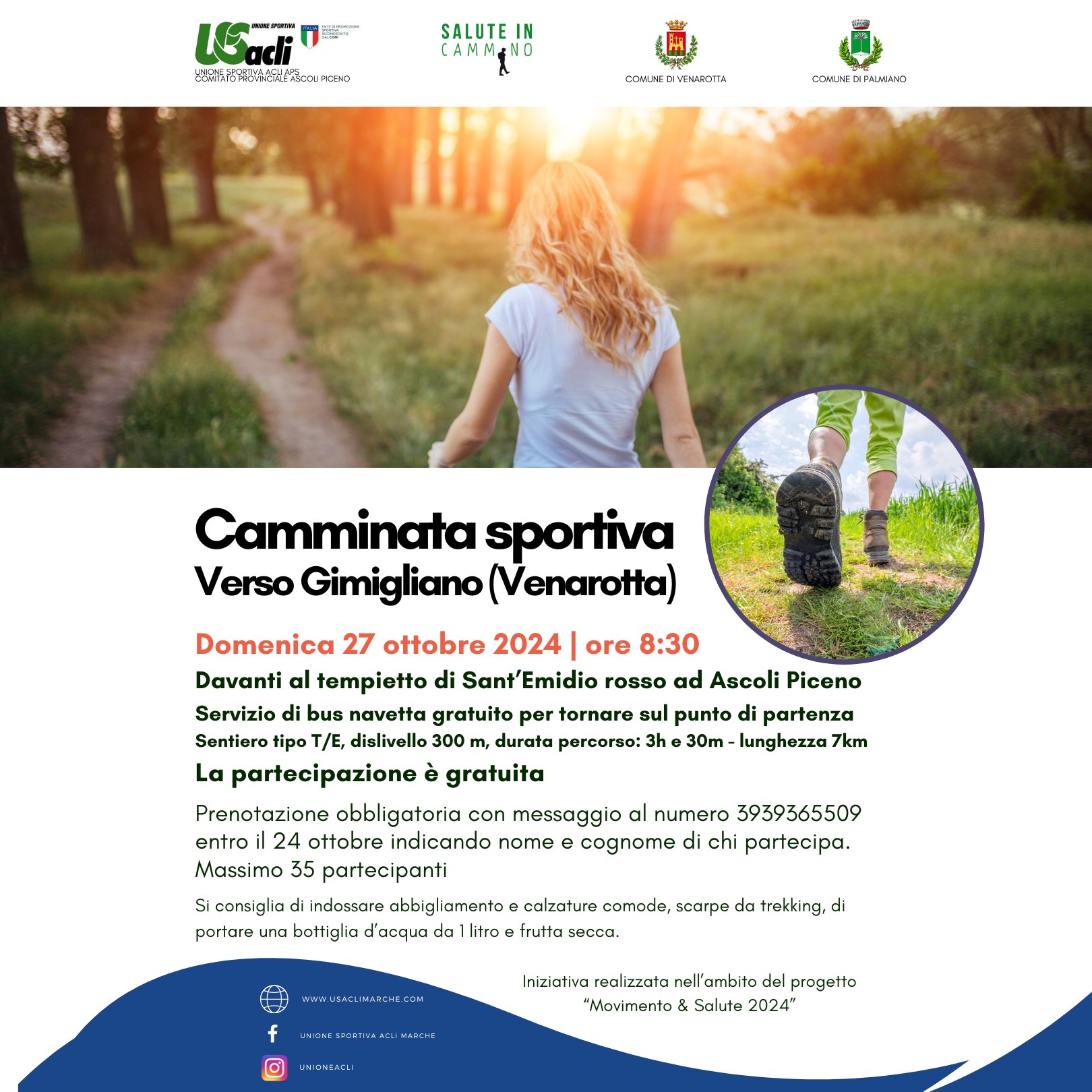 Camminata sportiva a Ascoli Piceno: "Movimento & Salute 2024" il 27 ottobre

