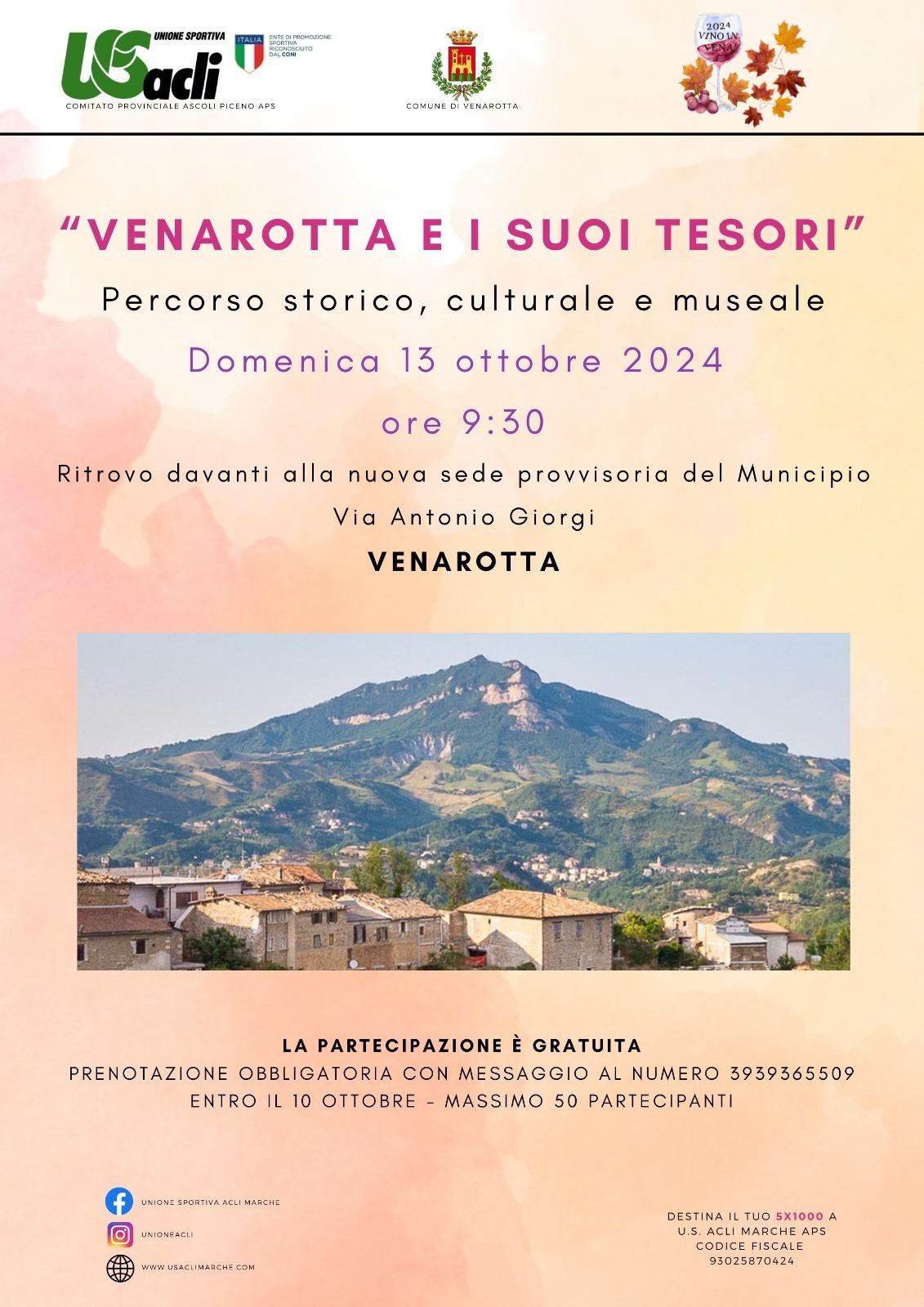  "Venarotta e i suoi tesori", un percorso storico, culturale e museale