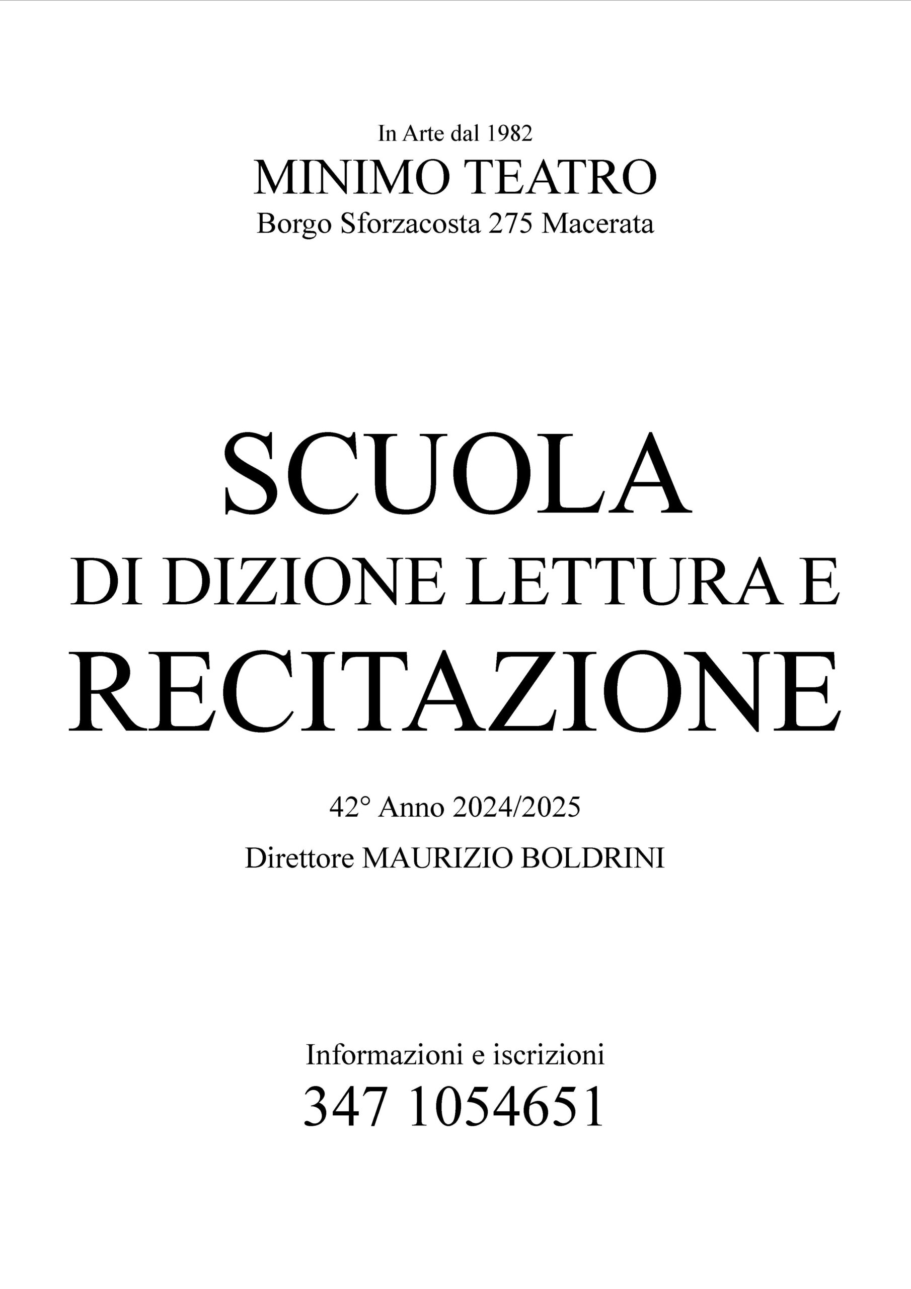 Iscrizioni Aperte alla Scuola di Dizione Lettura e Recitazione del Minimo Teatro

