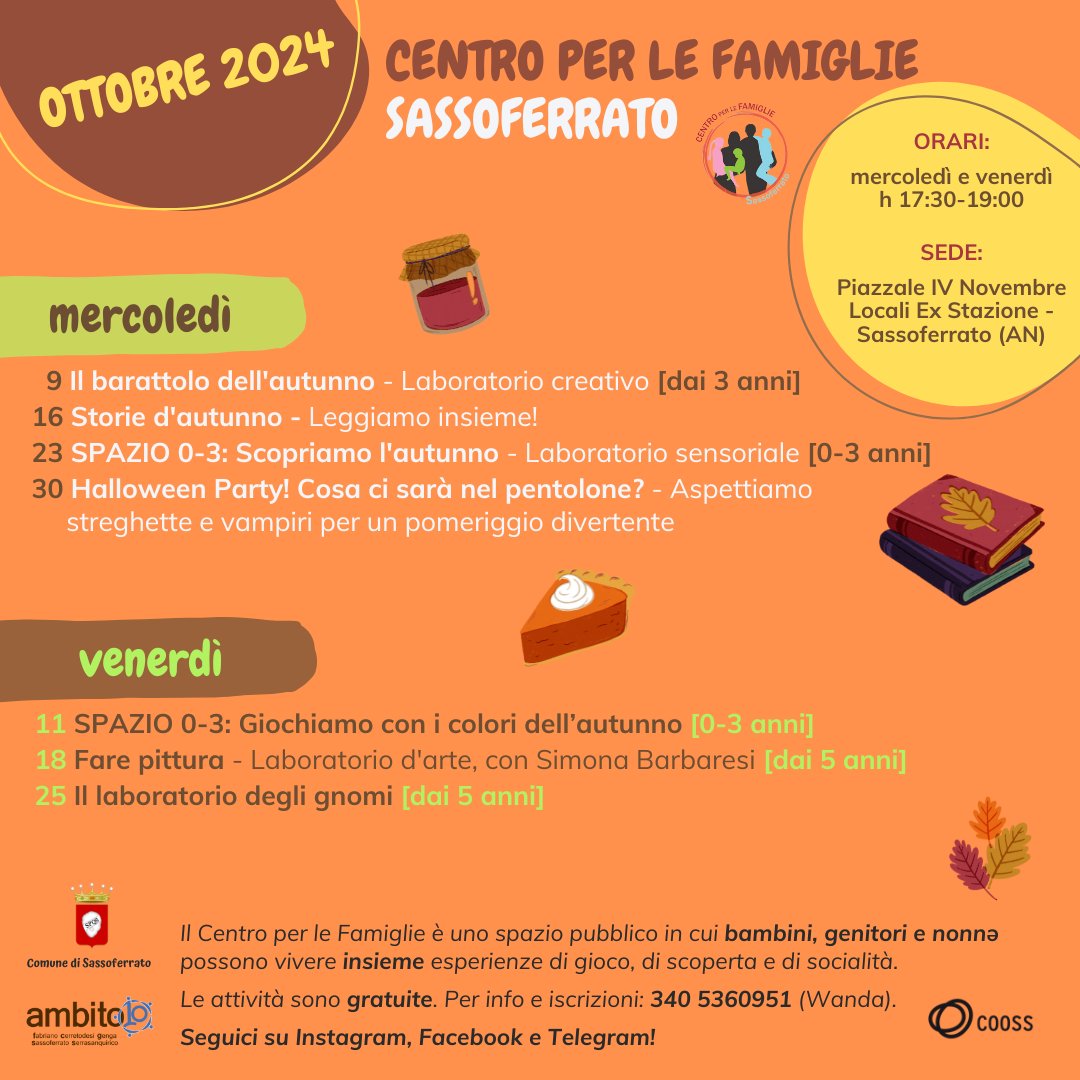 Centri per Famiglie, si riparte a Ottobre