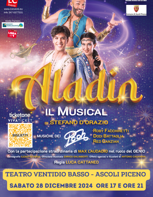 “ALADIN – IL MUSICAL”: DOPPIO SPETTACOLO AL TEATRO VENTIDIO BASSO DI ASCOLI PICENO