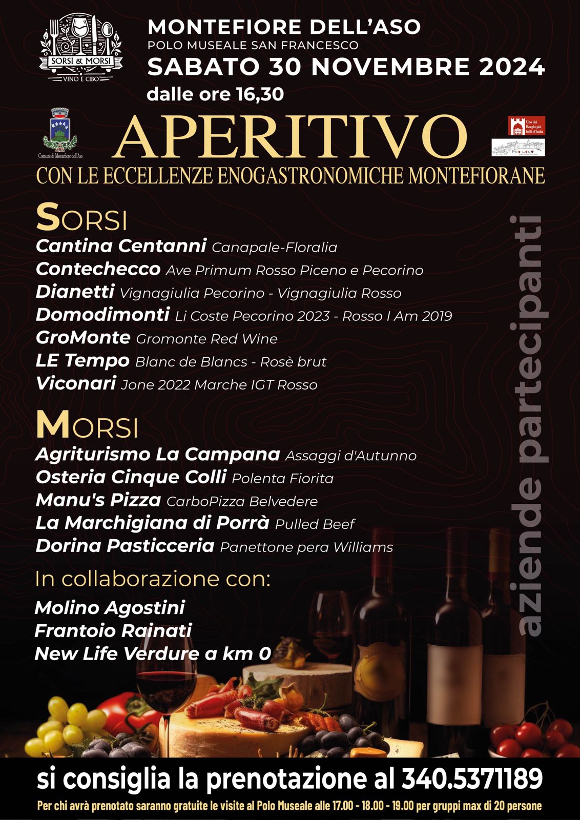 degustazione "sorsi e morsi" a montefiore dell'aso 