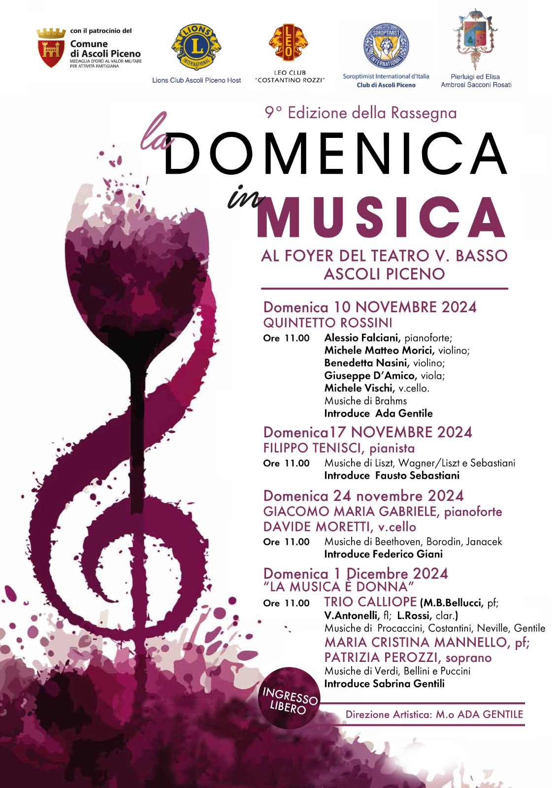 9a Edizione della Rassegna “Domenica in Musica” ad Ascoli Piceno