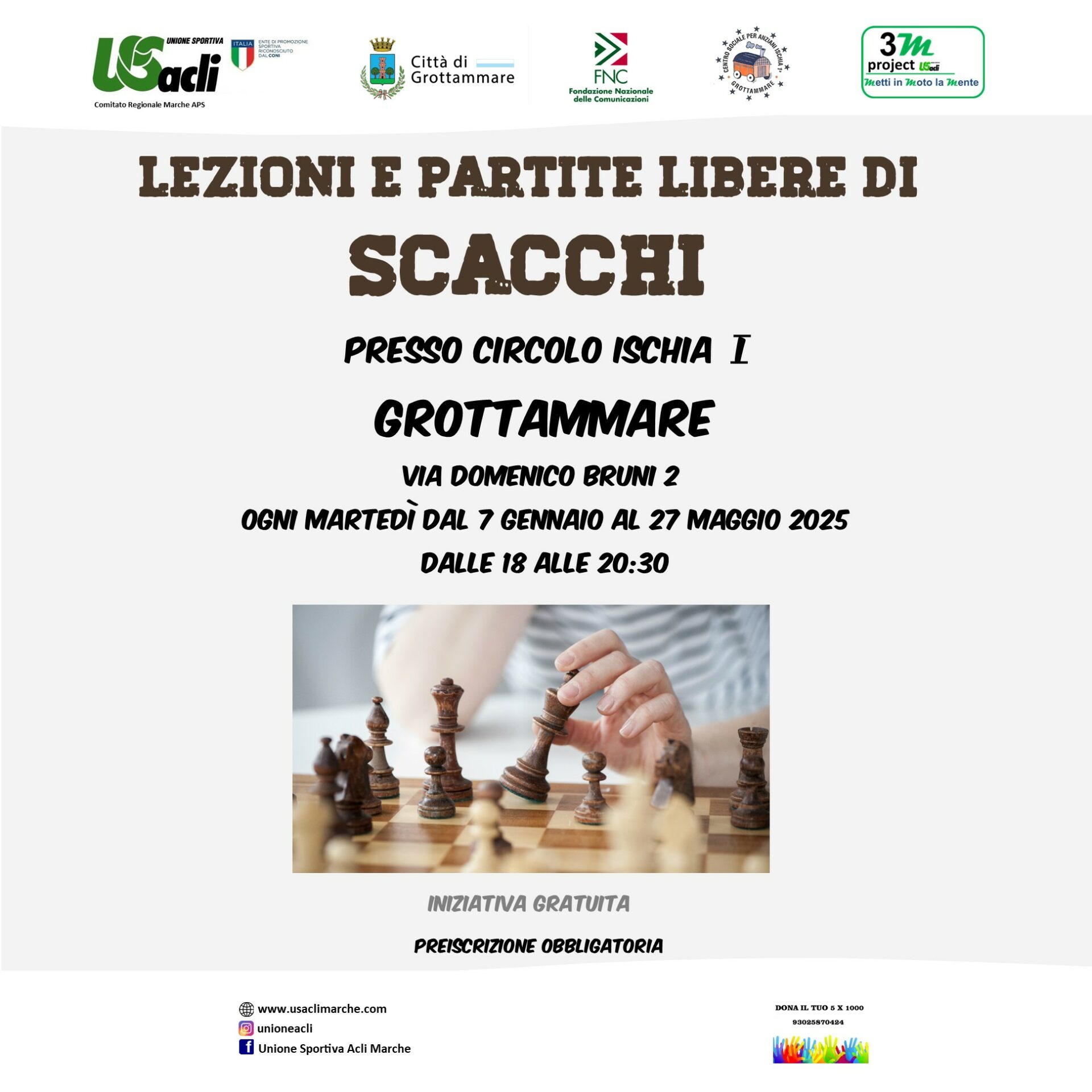 Lezioni e Partite Libere di Scacchi a Grottammare

